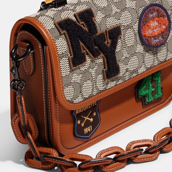 ALMOST PERFECT Coach Rogue Top Handle Bag  Sig Textile Jacquard  Varsity Patches - Picture 7 of 7